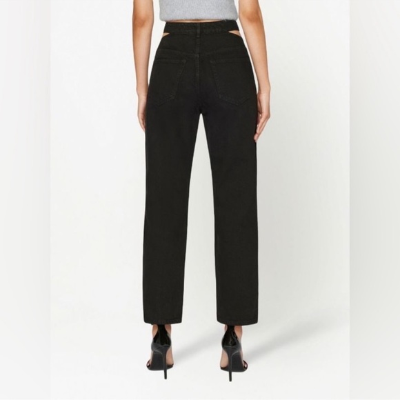 Frame Le High N Tight Straight Cut Out in Film Noir Size 28 Black - Picture 4 of 15